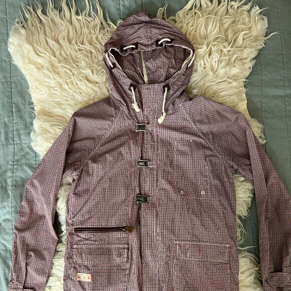 Marshall Artist Waxed Rain Jacket London Streetwear Red 2000-2012 Mens Medium - Picture 1 of 10